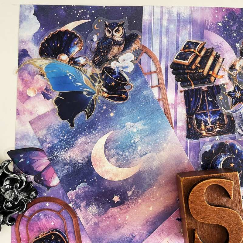 Starry Evening Ephemera Mystery Kit 80PCS