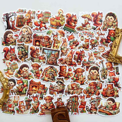 Autumn Animals Reading Sticker 50PCS