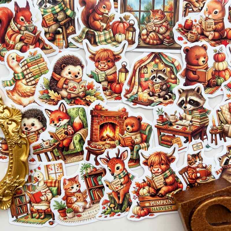 Autumn Animals Reading Sticker 50PCS