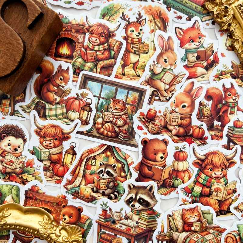 Autumn Animals Reading Sticker 50PCS