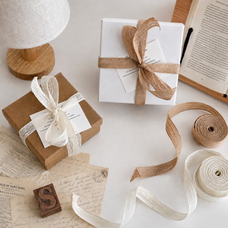 Open Weave Linen Ribbon Roll