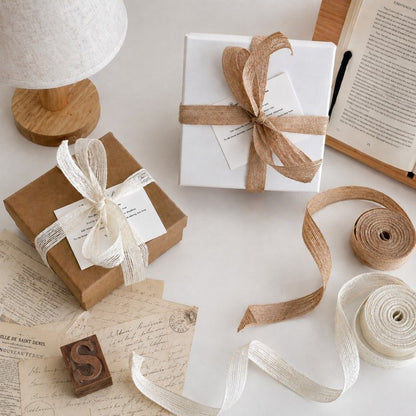 Open Weave Linen Ribbon Roll