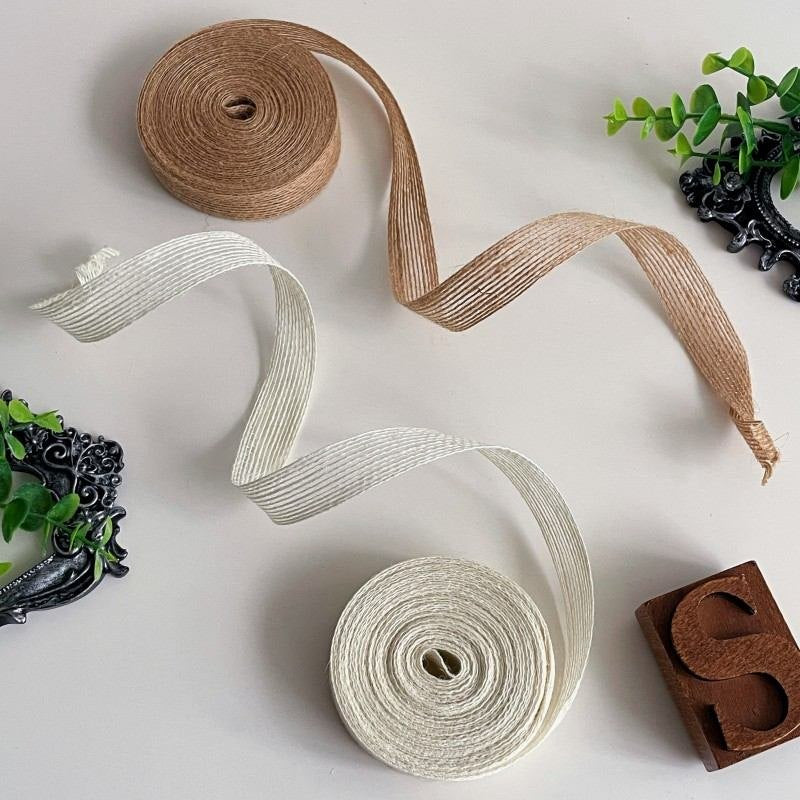 Open Weave Linen Ribbon Roll
