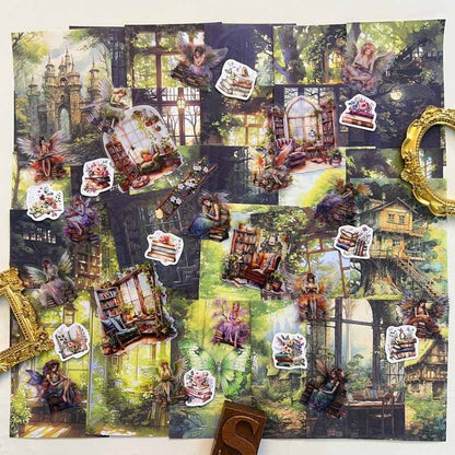 Forest Bookhouse Ephemera Mystery Kit 60PCS