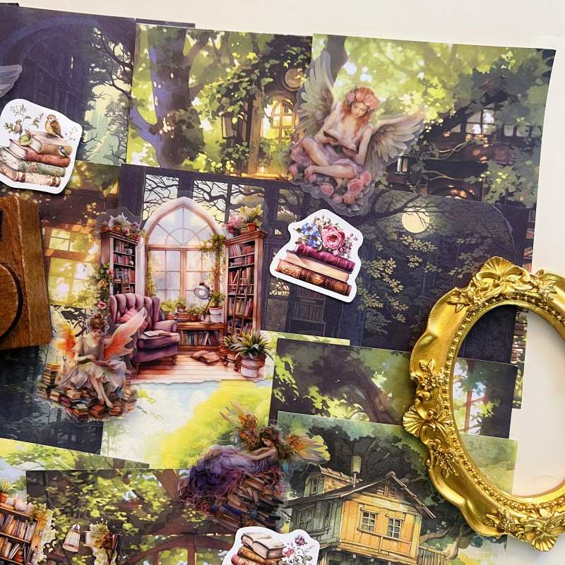 Forest Bookhouse Ephemera Mystery Kit 60PCS