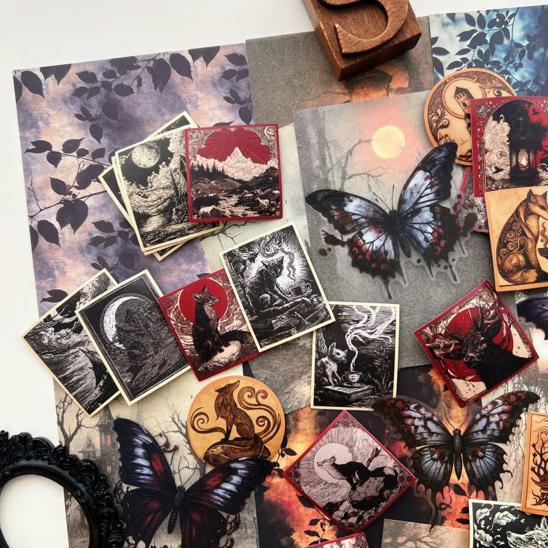 Darkwood Forest Ephemera Mystery Kit 70PCS