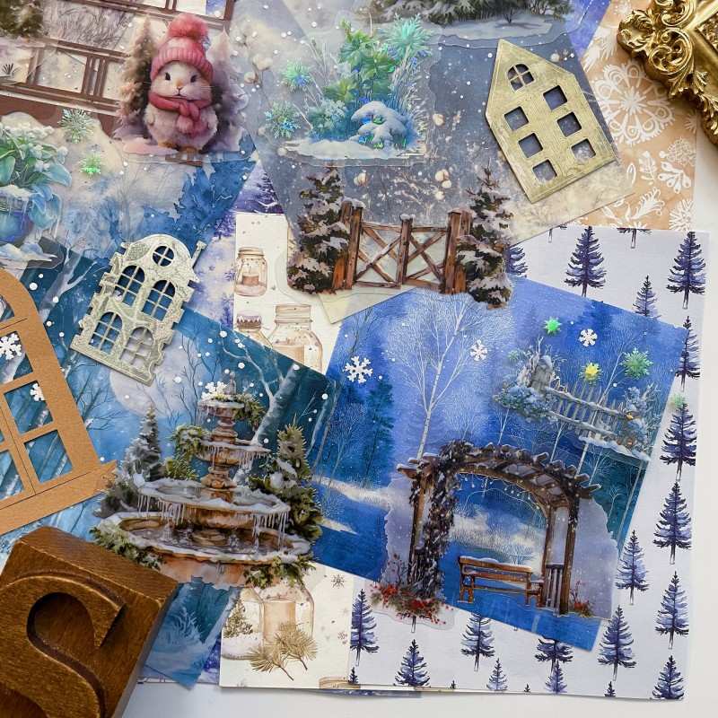 Frost Outside Ephemera Mystery Kit 75PCS