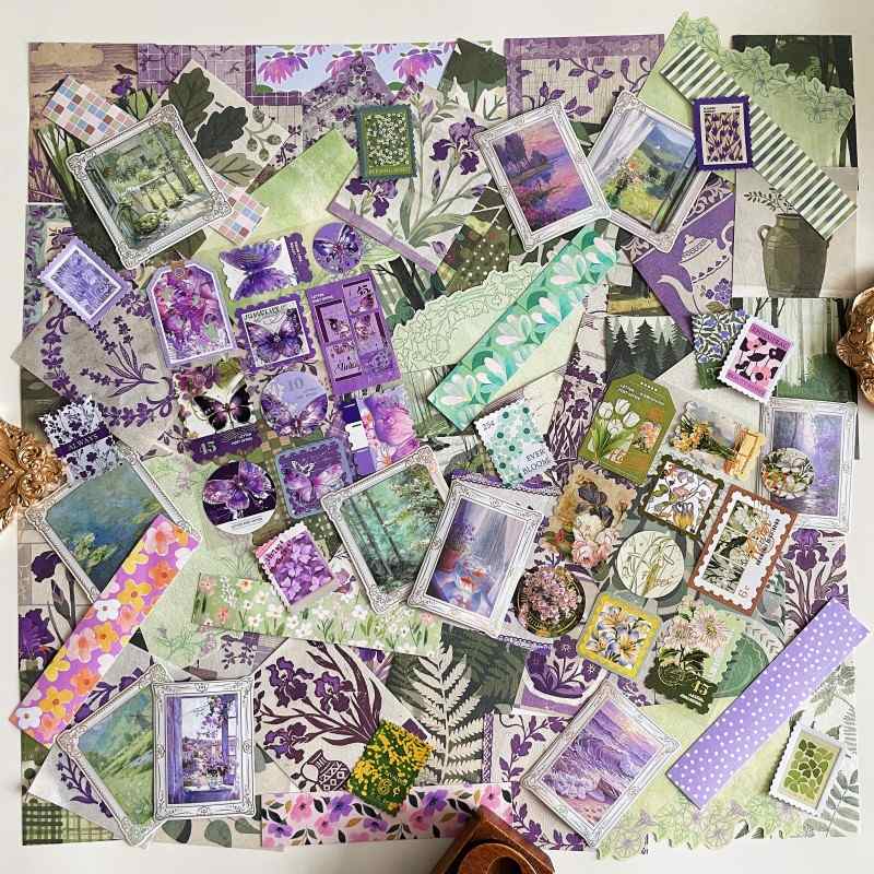 Purple Meadow Ephemera Mystery Kit 85PCS