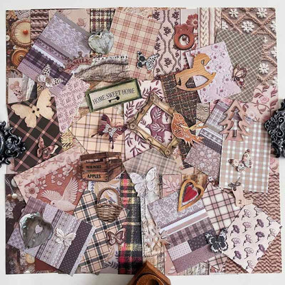 Caramel Textile Ephemera Mystery Kit 70PCS
