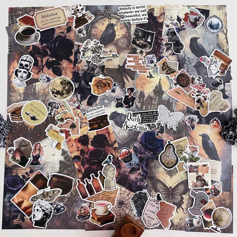 Midnight Relics Ephemera Mystery Kit 100PCS
