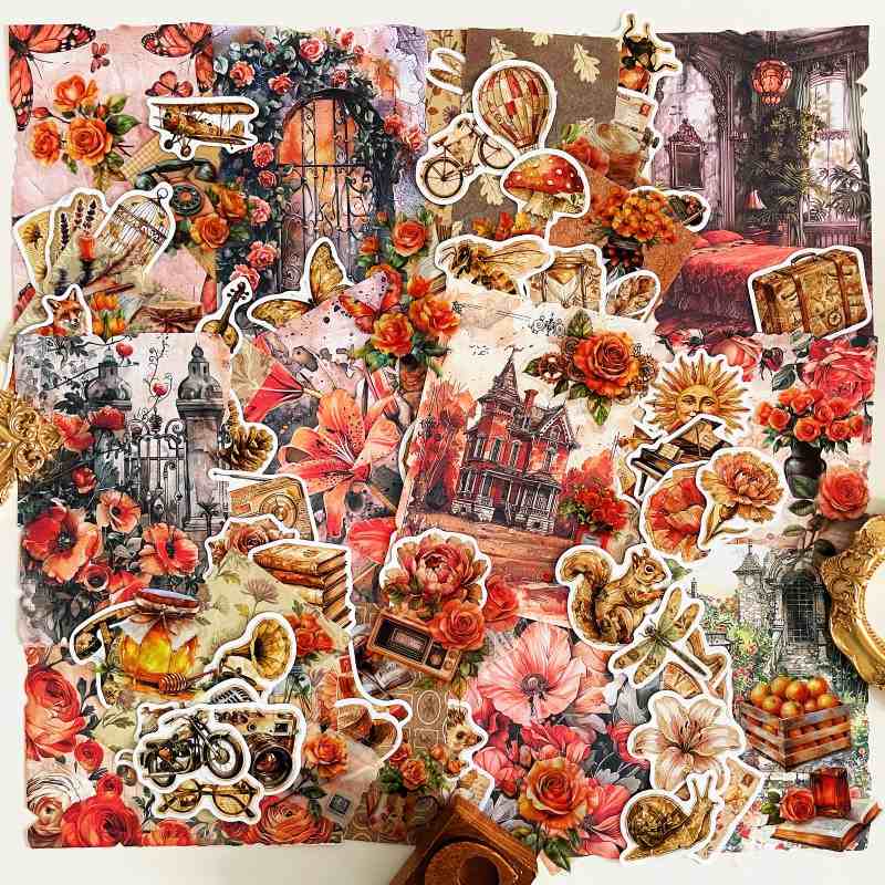 Crimson Harvest Ephemera Mystery Kit 95PCS