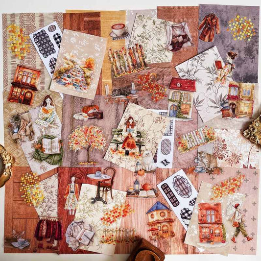 Warm Caramel Ephemera Mystery Kit 60PCS