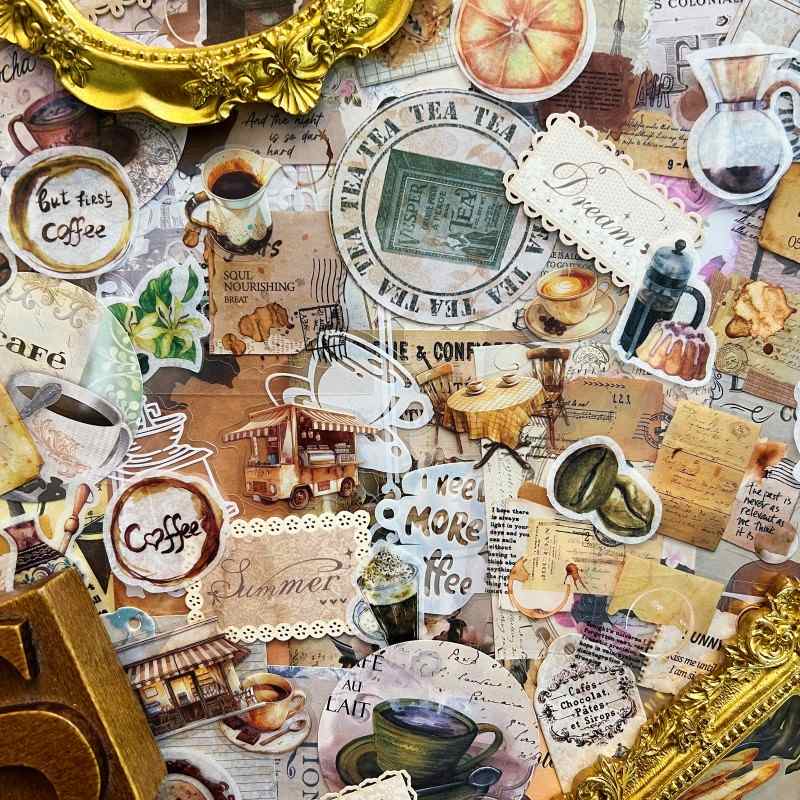 Gentle Coffee Ephemera Mystery Kit 135PCS