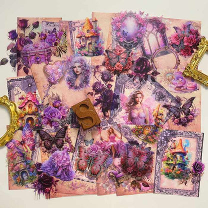 Magenta Enchantress Ephemera Mystery Kit 65PCS