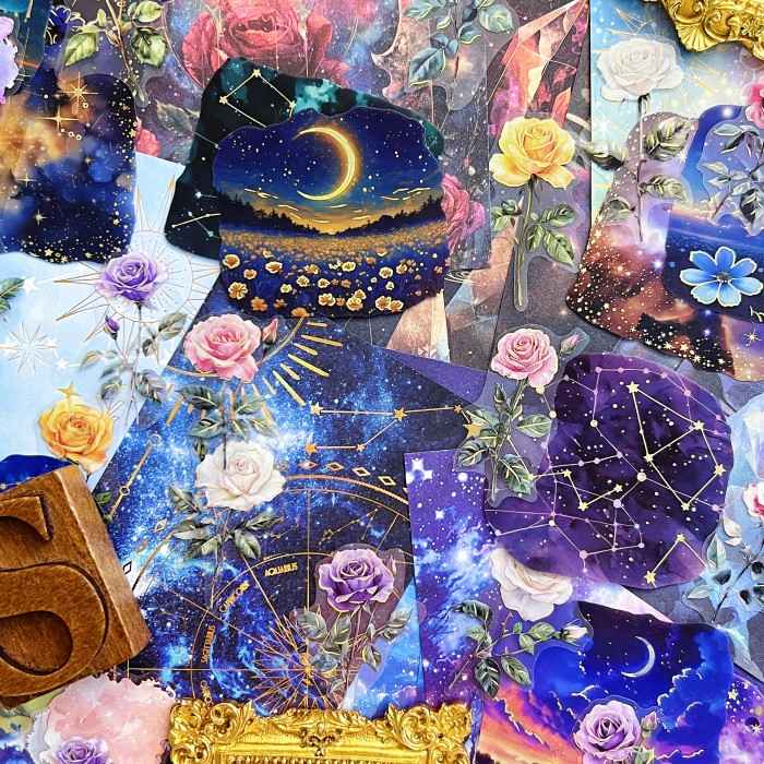 Starry Rose Ephemera Mystery Kit 105PCS