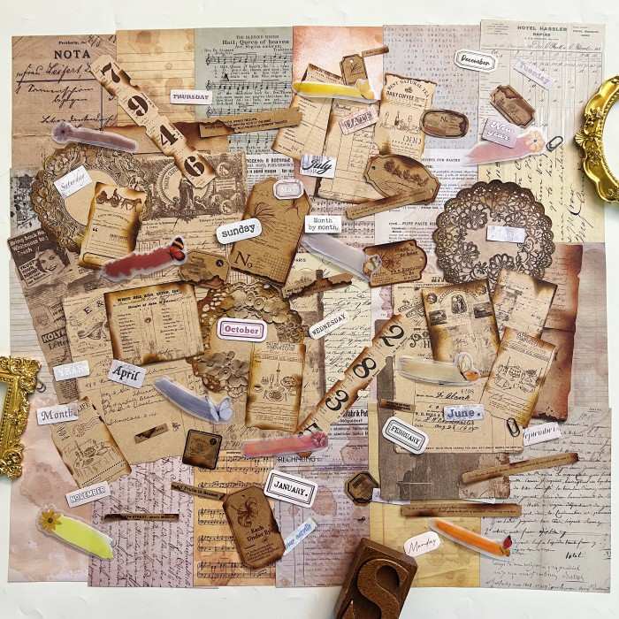 Faded Memory Ephemera Mystery Kit 100PCS