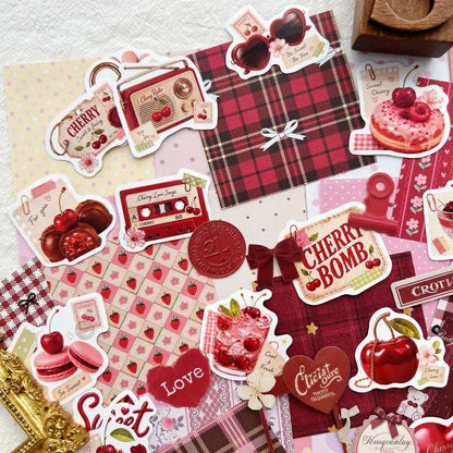 Cherry Sweetheart Ephemera Mystery Kit 100PCS