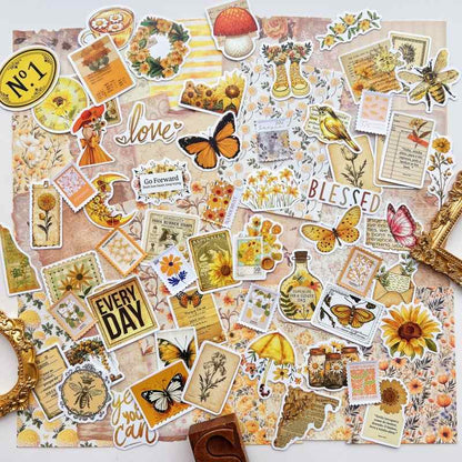 Old Flutter Ephemera Mystery Kit 90PCS