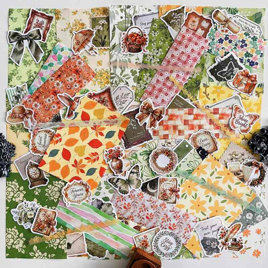 Tangerine Field Ephemera Mystery Kit 80PCS