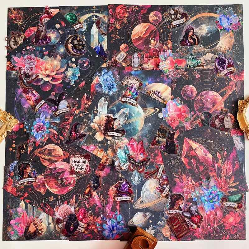 Astral Crystals Ephemera Mystery Kit 80PCS