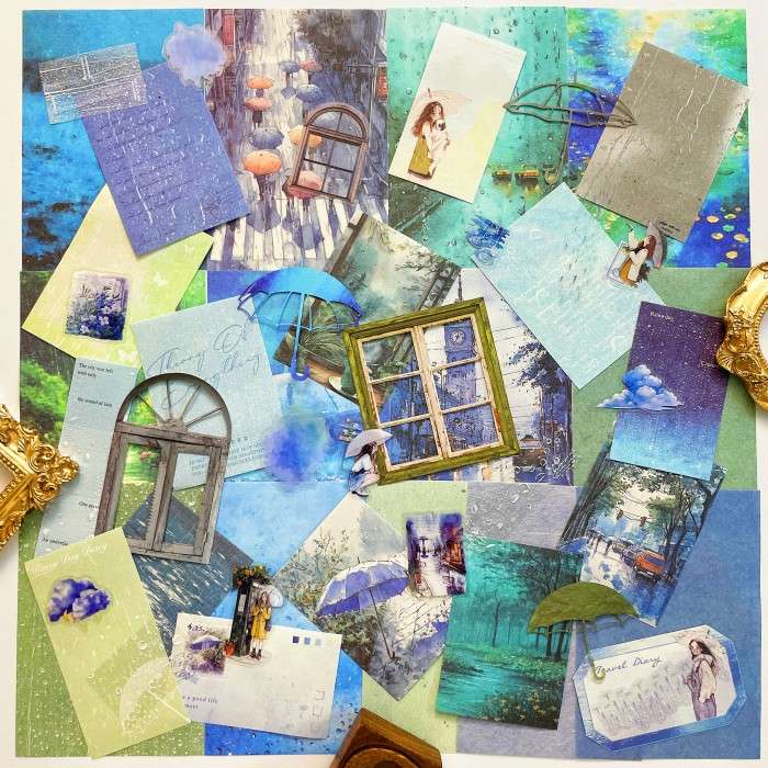 Rainy Mood Ephemera Kit 50PCS