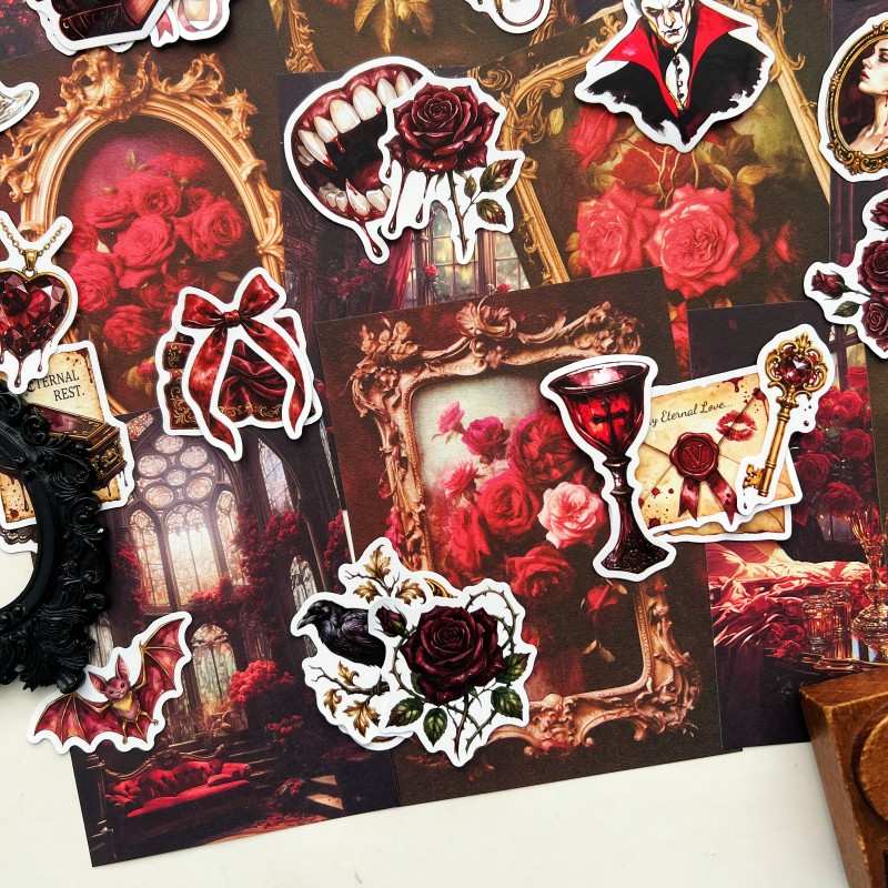 Rose Vampire Ephemera Mystery Kit 70PCS