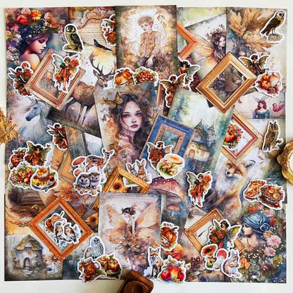 Autumn Pixie Ephemera Mystery Kit 70PCS