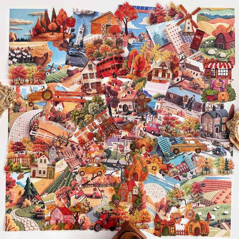 Autumn Journey Ephemera Mystery Kit 60PCS