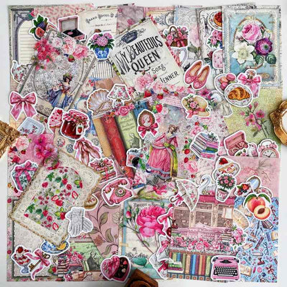 Vintage Coquette Ephemera Mystery Kit 80PCS