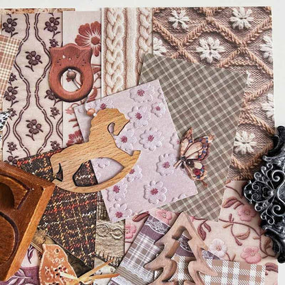 Caramel Textile Ephemera Mystery Kit 70PCS
