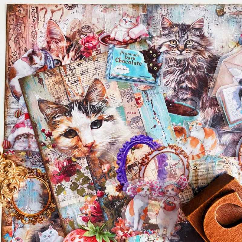 Kitty Wonderland Ephemera Mystery Kit 90PCS