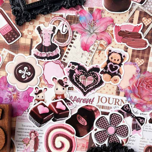 Pink Cocoa Ephemera Mystery Kit 80PCS