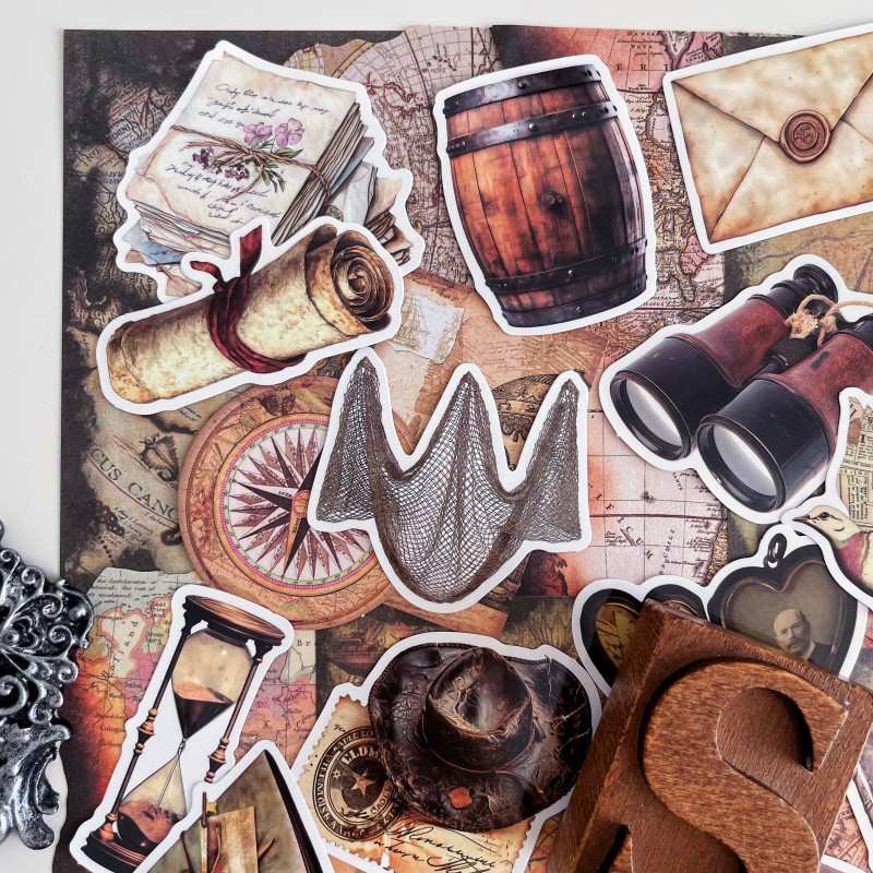 Old Voyage Ephemera Mystery Kit 90PCS