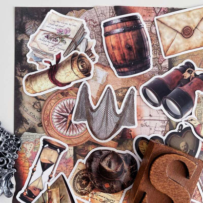Old Voyage Ephemera Mystery Kit 90PCS