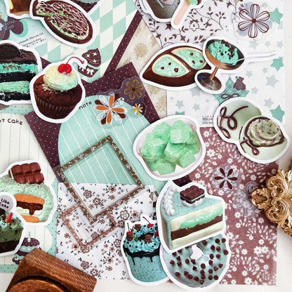 Chocolate Mint Ephemera Mystery Kit 90PCS