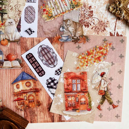 Warm Caramel Ephemera Mystery Kit 60PCS