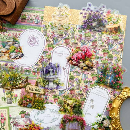 Quiet Garden Ephemera Mystery Kit 70PCS