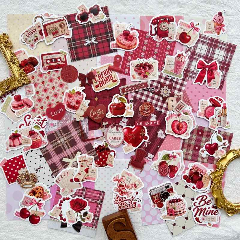 Cherry Sweetheart Ephemera Mystery Kit 100PCS