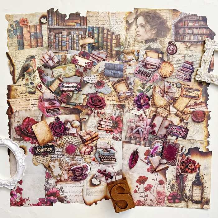 Scorching Trace Narrative Ephemera Kit 120PCS