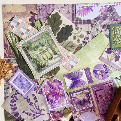 Purple Meadow Ephemera Mystery Kit 85PCS