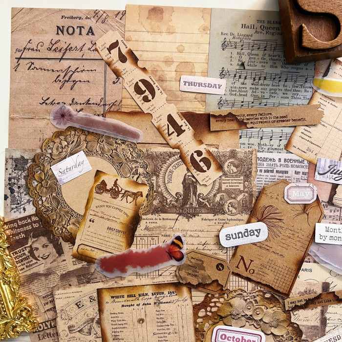 Faded Memory Ephemera Mystery Kit 100PCS