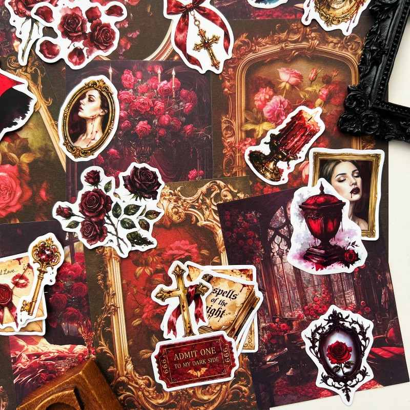 Rose Vampire Ephemera Mystery Kit 70PCS