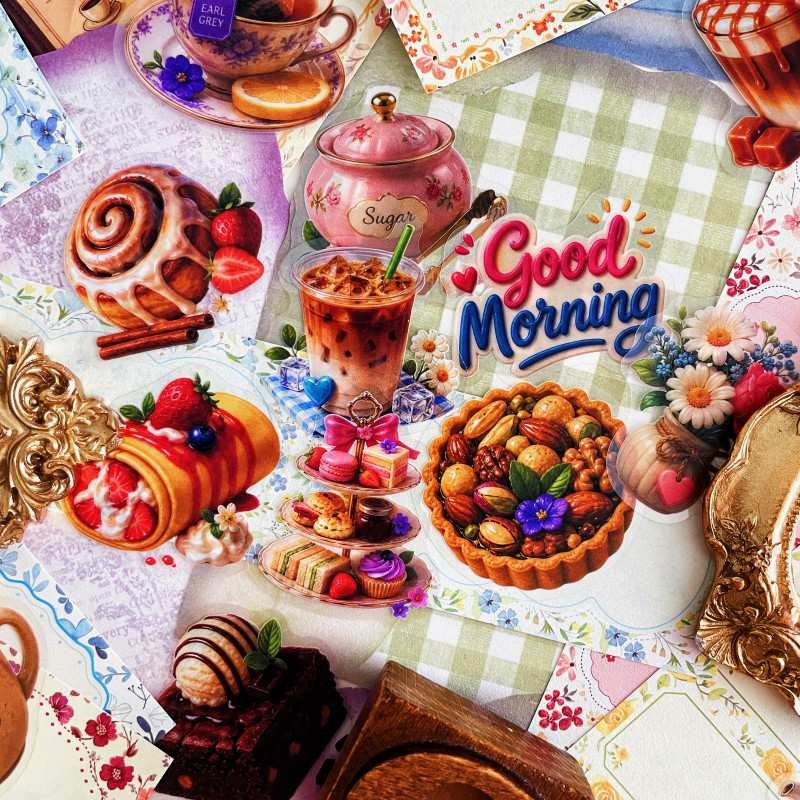 Cozy Brunch Ephemera Mystery Kit 75PCS