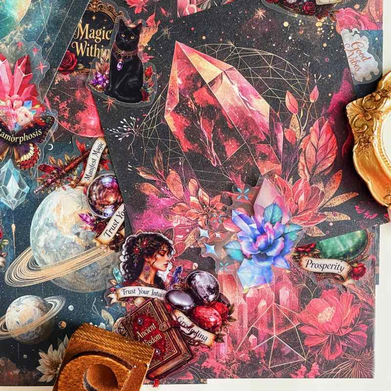 Astral Crystals Ephemera Mystery Kit 80PCS