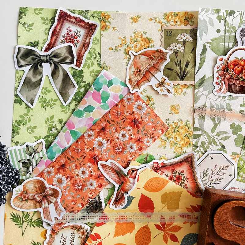 Tangerine Field Ephemera Mystery Kit 80PCS
