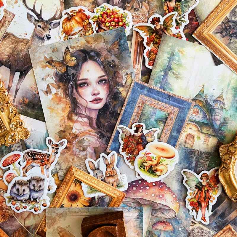 Autumn Pixie Ephemera Mystery Kit 70PCS