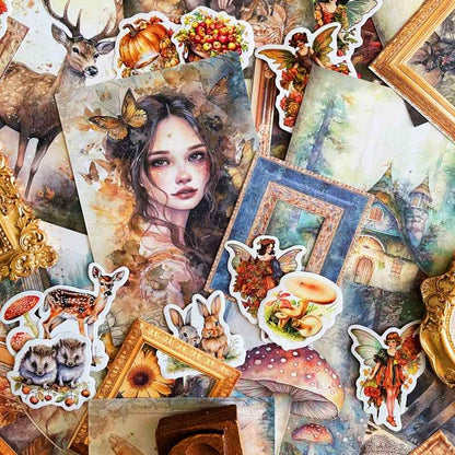 Autumn Pixie Ephemera Mystery Kit 70PCS