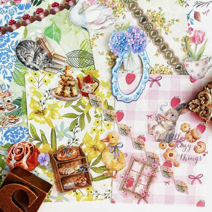 Pastoral Watercolors Ephemera Mystery Kit 85PCS