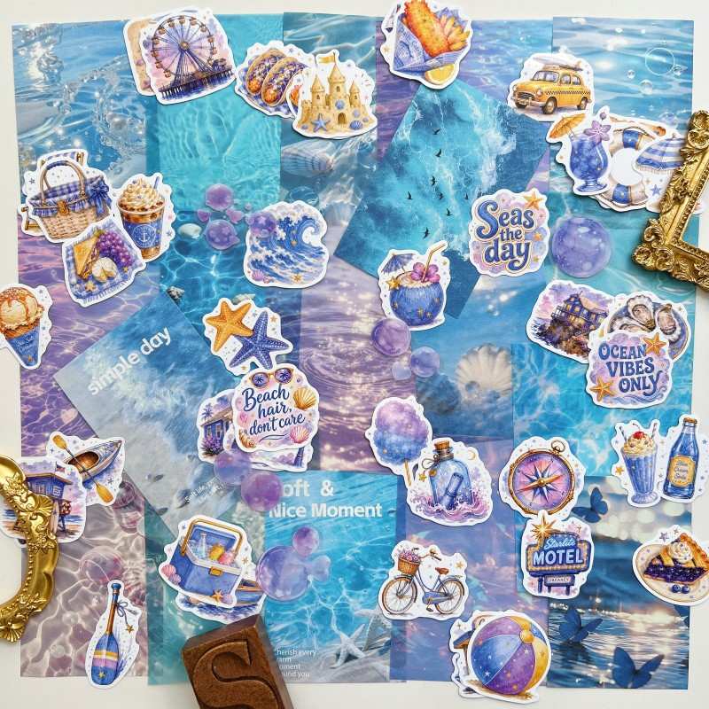 Coastal Daydream Ephemera Mystery Kit 70PCS