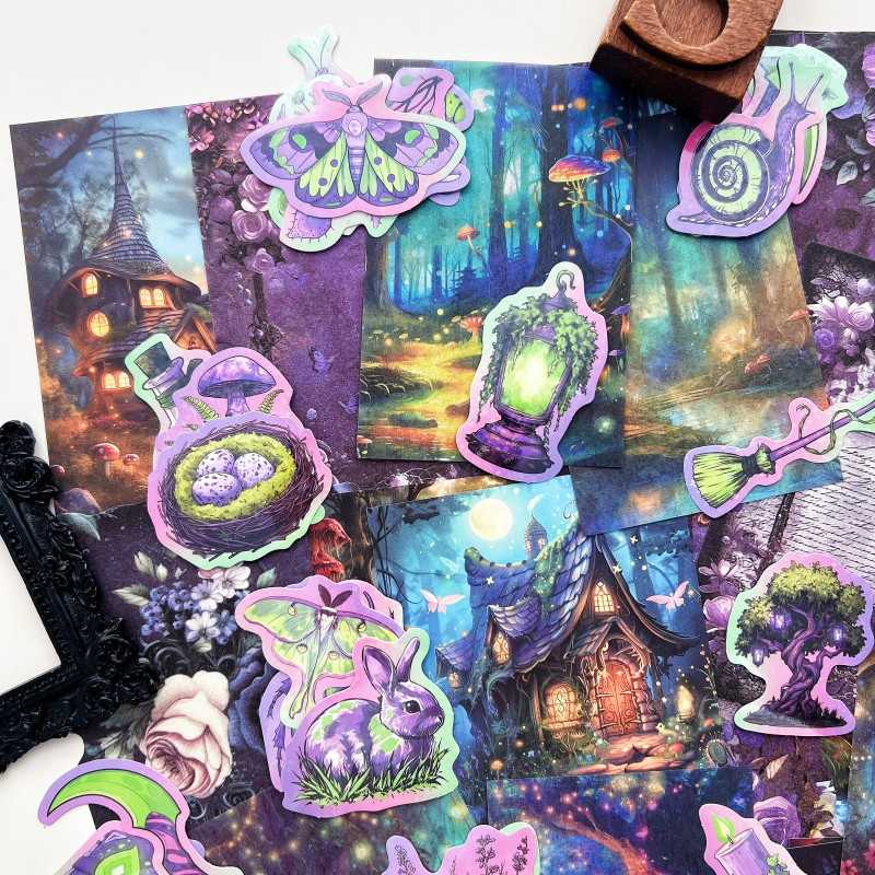 Violet Spellwood Ephemera Mystery Kit 75PCS